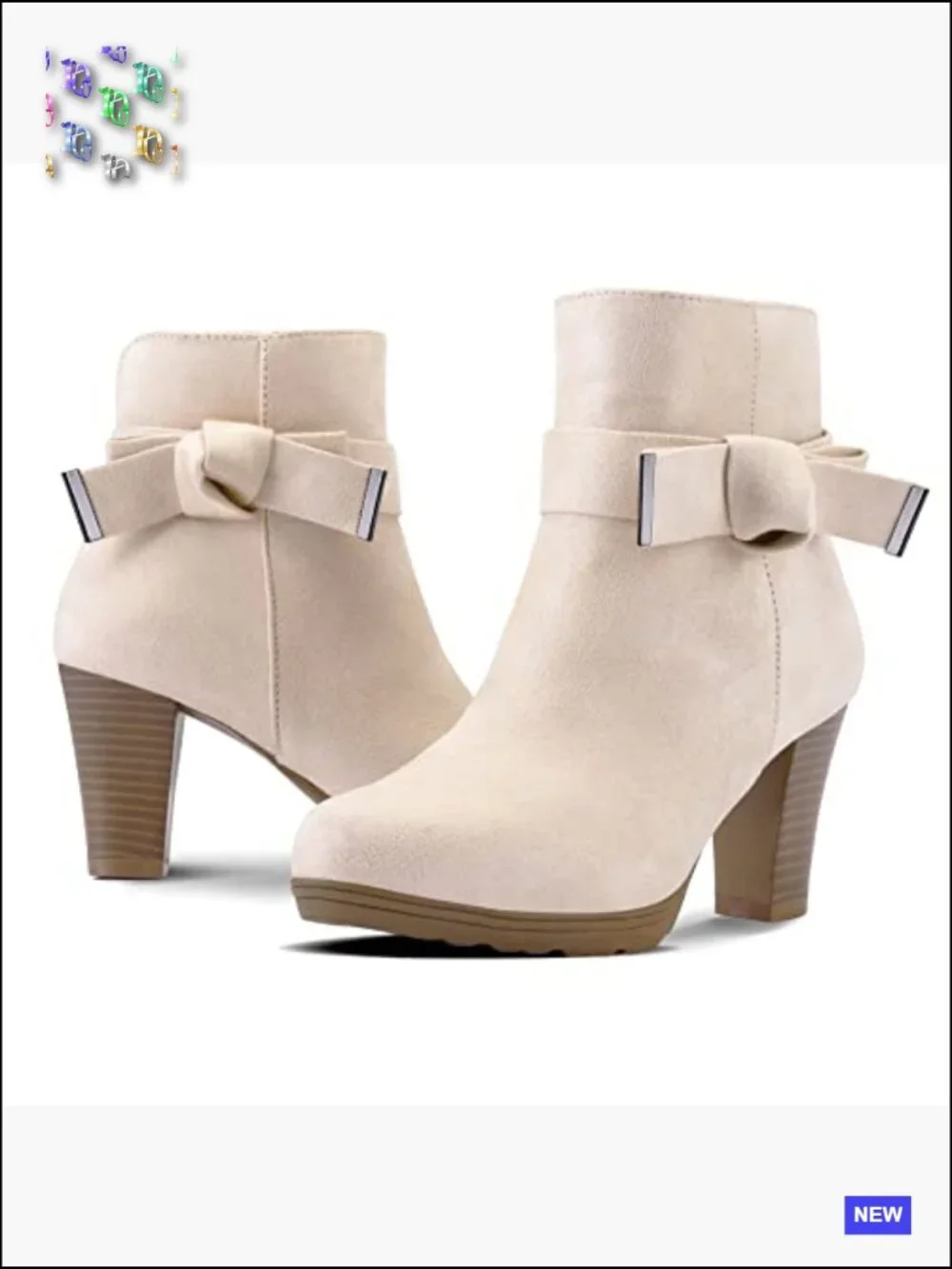 Women's Chunky Heel Zipper Ankle Booties - Stacked Heel Boots